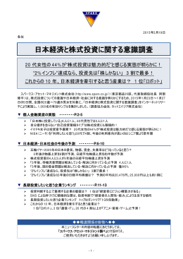 日本経済と株式投資に関する意識調査 20152015