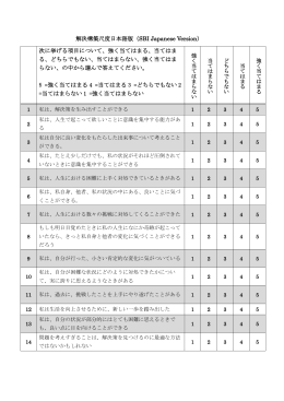 解決構築尺度日本語版（SBI Japanese Version） 次に挙げる項目