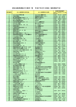 認定自動車運転代行業者一覧 （平成27年4月1日現在 随時