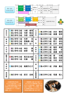 ⑤第1学年3組 川崎 修司 ④第2学年2組 今野 智功 ①第5学年3組 今野