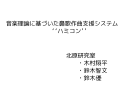 音楽理論に基づいた鼻歌作曲支援システム ``ハミコン`` 北原研究室 ・木村