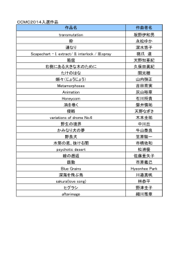 CCMC2014入選作品 作品名 作曲者名 transmutation