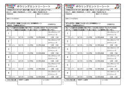 ボウリングエントリーシート ボウリングエントリーシート