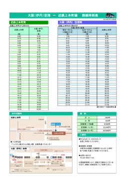 大阪（伊丹）空港 ～ 近鉄上本町線 路線時刻表