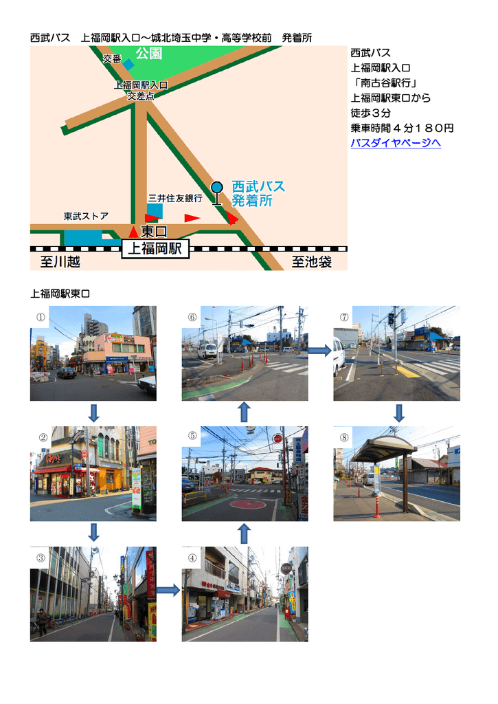 西武バス 上福岡駅入口 城北埼玉中学 高等学校前 発着所 西武バス