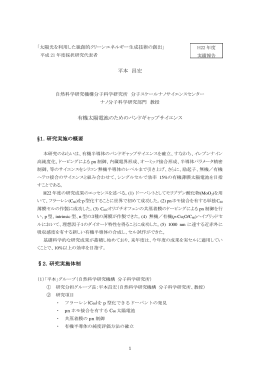 平本 昌宏 有機太陽電池のためのバンドギャップ