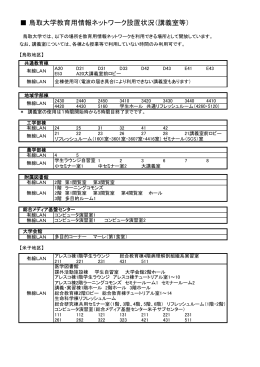 鳥取大学教育用情報ネットワーク設置状況（講義室等）