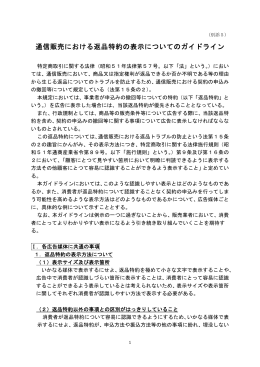 通信販売における返品特約の表示についてのガイドライン