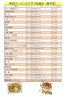 伊那ローメンズクラブ加盟店（順不同）