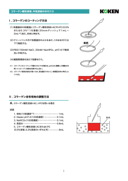 I . コラーゲンのコーティング方法 II . コラーゲン含有培地の調整方法 1