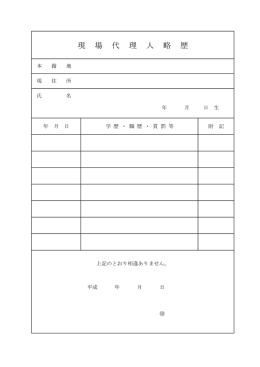 現 場 代 理 人 略 歴