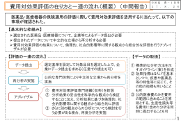 費用対効果評価の在り方と一連の流れ（概要） （中間報告）