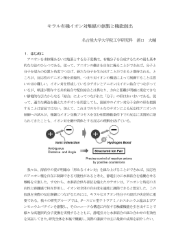 キラル有機イオン対触媒の創製と機能創出