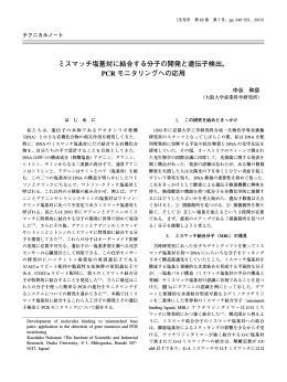 ミスマッチ塩基対に結合する分子の開発と遺伝子検出， PCR