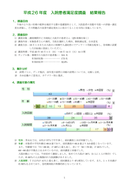 H26入院患者満足度調査について
