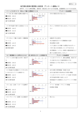 地方創生施策の重要度と満足度（アンケート速報より）