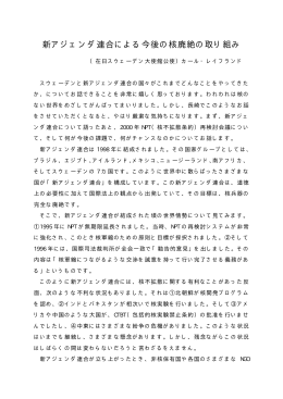 新アジェンダ連合による今後の核廃絶の取り組み