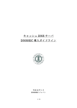キャッシュ DNS サーバ DNSSEC 導入ガイドライン