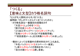 「つくる」 【意味と文型】カラ格名詞句