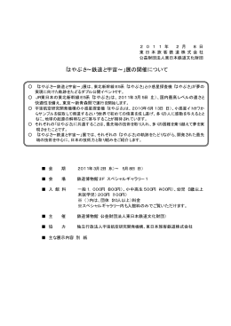 「はやぶさ&sim;鉄道と宇宙&sim;」展の開催について