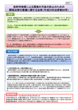 放射性物質による環境の汚染の防止のための 関係法律の整備