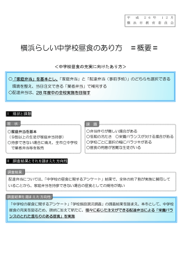 【資料】横浜らしい中学校昼食のあり方