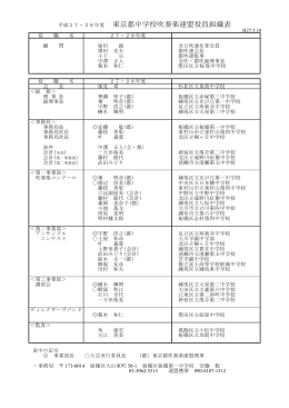 役員名簿 - 東京都中学校吹奏楽連盟