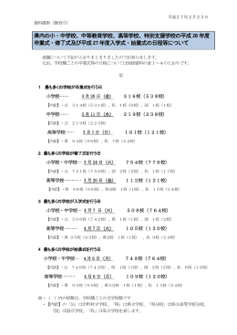 県内の小・中学校、中等教育学校、高等学校、特別