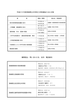 平成28年度長崎県立中学校入学者募集要項一括ダウンロード［PDF