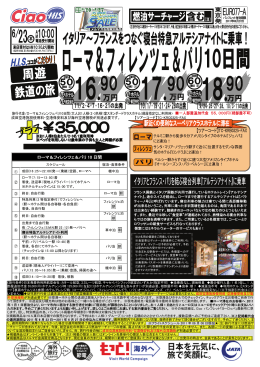 ローマ＆フィレンツェ＆パリ 10 日間