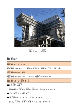 青少年センター の建物 青少年 センターが あるところ 郵便番号 533