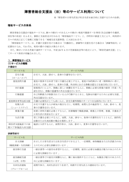 障害者総合支援法（※）等のサービス利用について