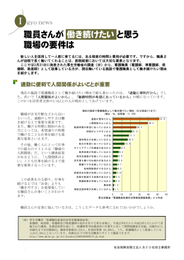 職員さんが働き続けたいと思う 職場の要件は