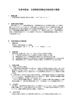 災害弔慰金・災害障害見舞金支給制度の概要