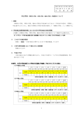 市立学校（市野沢小学校・中野小学校・鳩田小学校）の統合