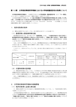 第10章 文学部初等教育学専修における小学校教諭免許状の取得