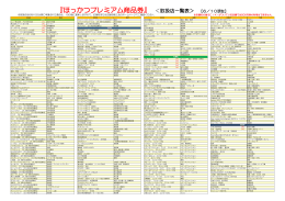 『ほっかつプレミアム商品券』 ＜取扱店一覧表＞ 【6／10現在】