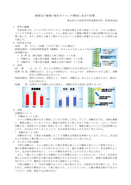葉数及び摘葉の節位がメロンの糖度に及ぼす影響
