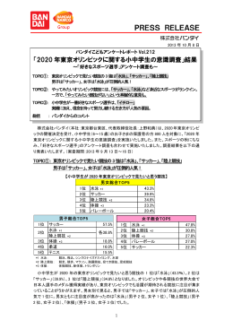 「2020 年東京オリンピックに関する小中学生の意識調査」結果