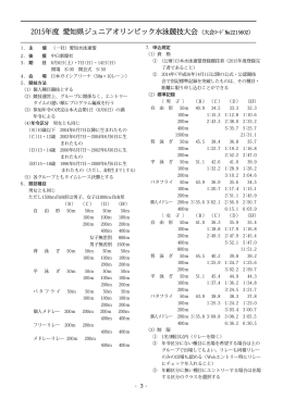 2015年度 愛知県ジュニアオリンピック水泳競技大会
