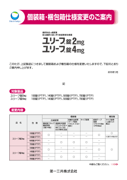 個装箱・梱包箱仕様変更のご案内