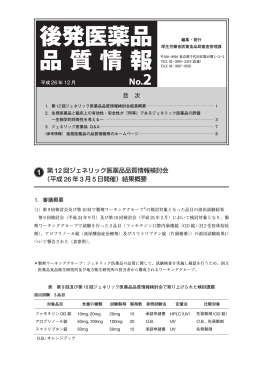 後発医薬品品質情報 No.2