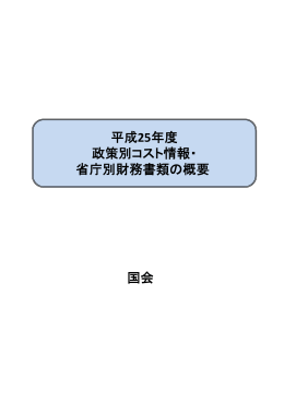 平成25年度 政策別コスト情報・ 省庁別財務書類の