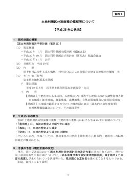 土地利用区分別面積の推移等について 【平成 25 年の状況】