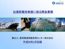 出港前報告制度に係る照会業務