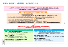 品確法と建設業法・入契法等の一体的改正について