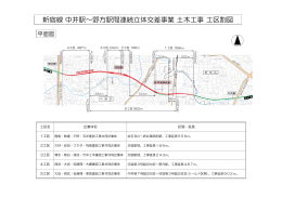 新宿線 中井駅～野方駅間連続立体交差事業 土木工事 工区割図