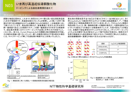 いま再び高温超伝導銅酸化物 NTT物性科学基礎研究所