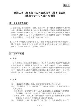 建設工事に係る資材の再資源化等に関する法律 （建設リサイクル法）の