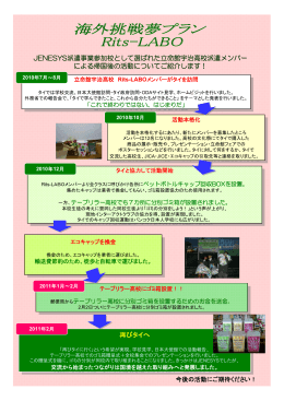 再びタイへ 再びタイへ JENESYS派遣事業参加校として選ばれた立命館